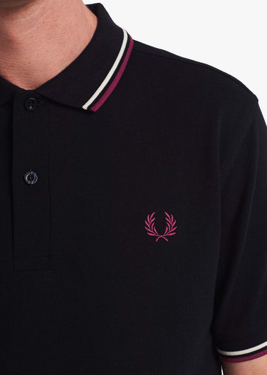 Fred Perry Polo's Twin tipped fred perry shirt - navy ecru tawny port