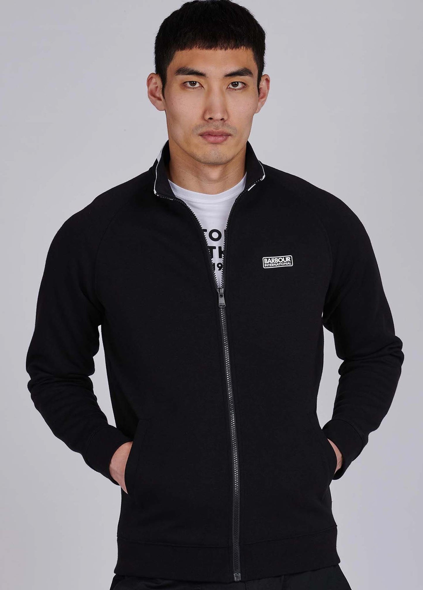 Barbour International Vesten Radius raglan zip thru - black