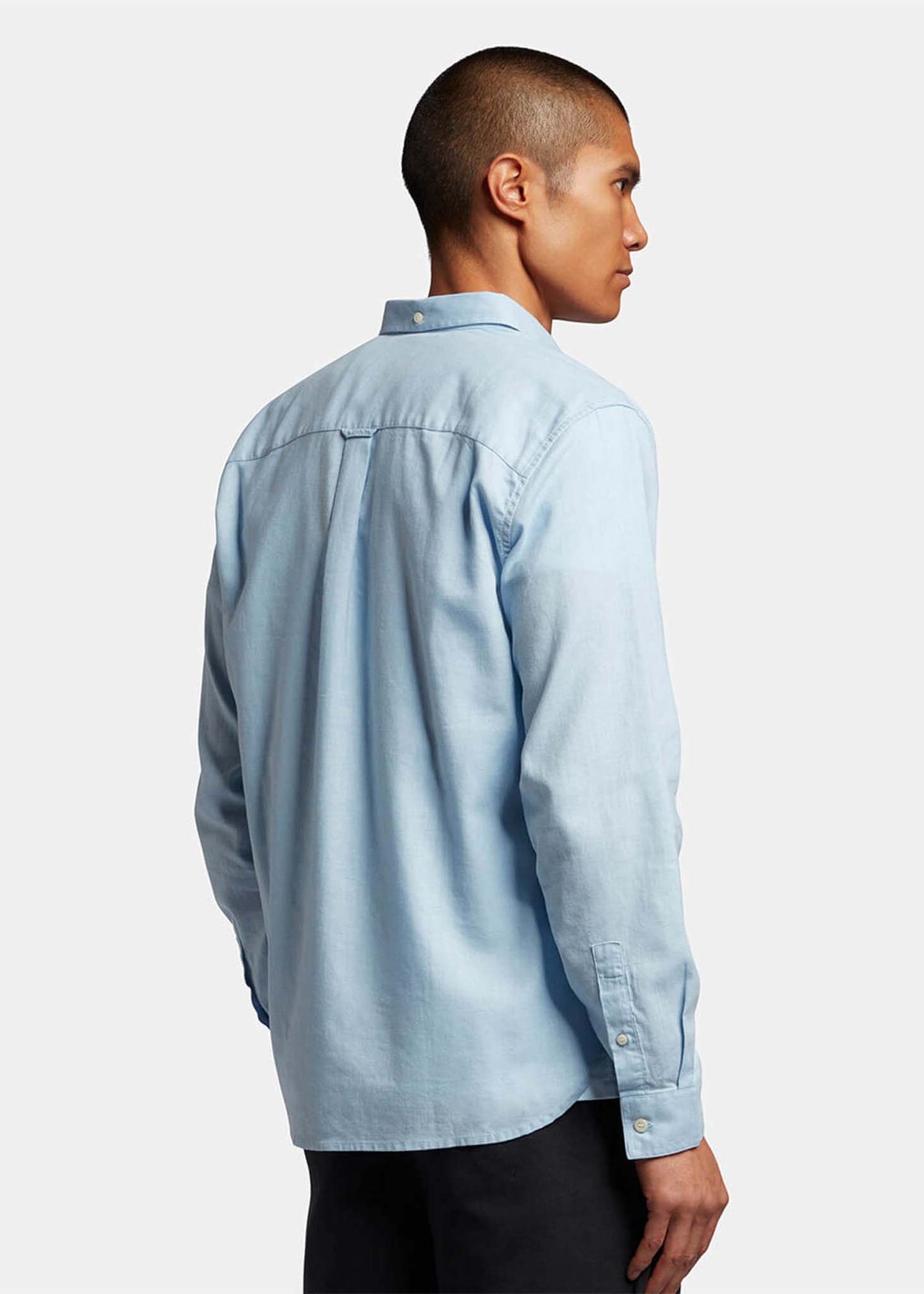 Lyle & Scott Overhemden Cotton linen shirt - light blue