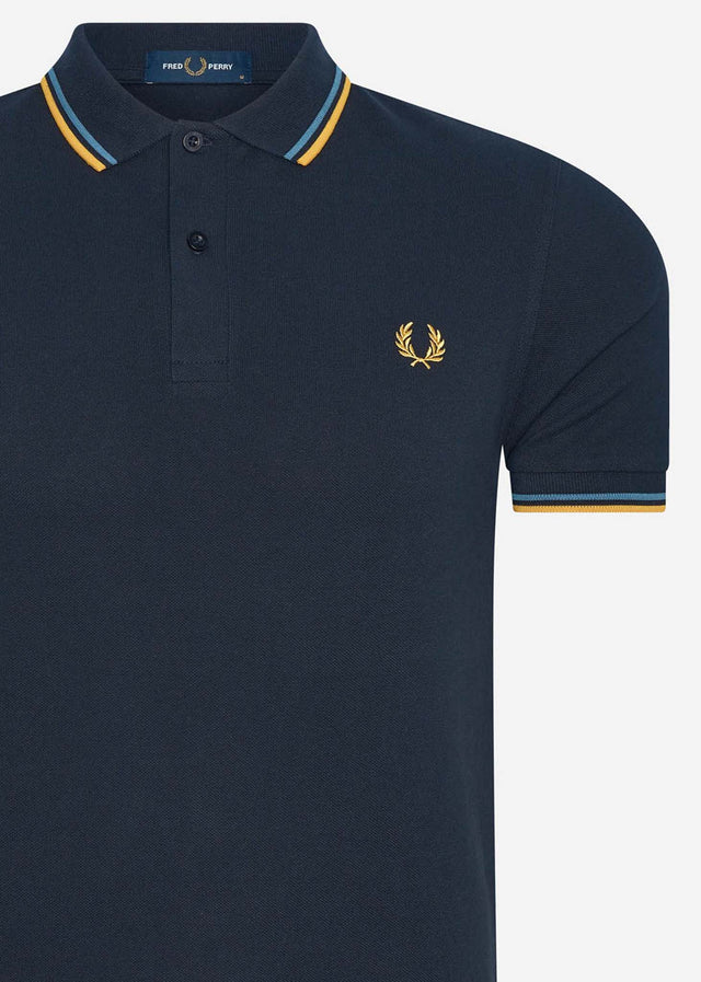 Fred Perry Polo's Twin tipped fred perry shirt - navy ash blue gold