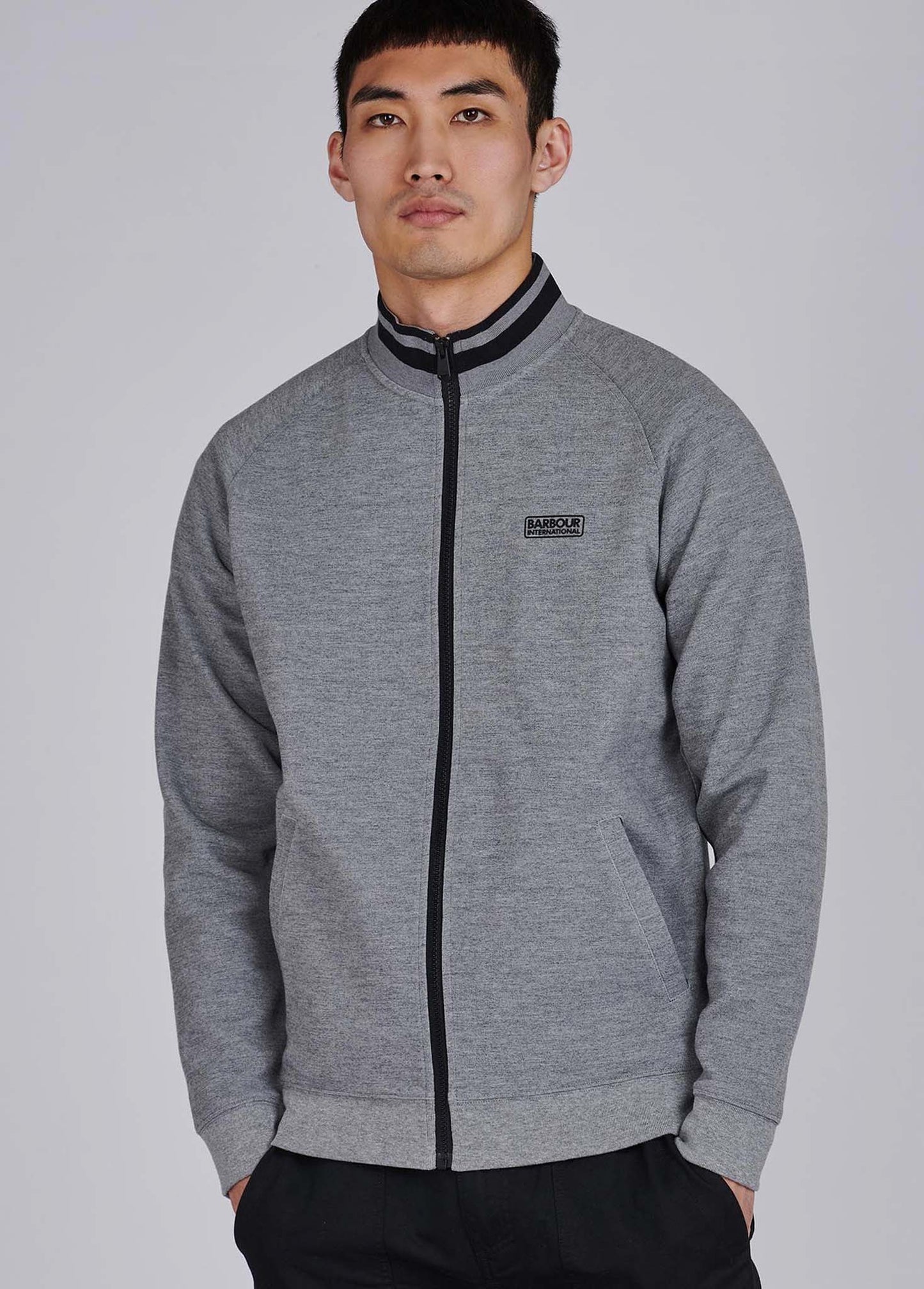 Barbour International Vesten Radius raglan zip thru - anthracite marl