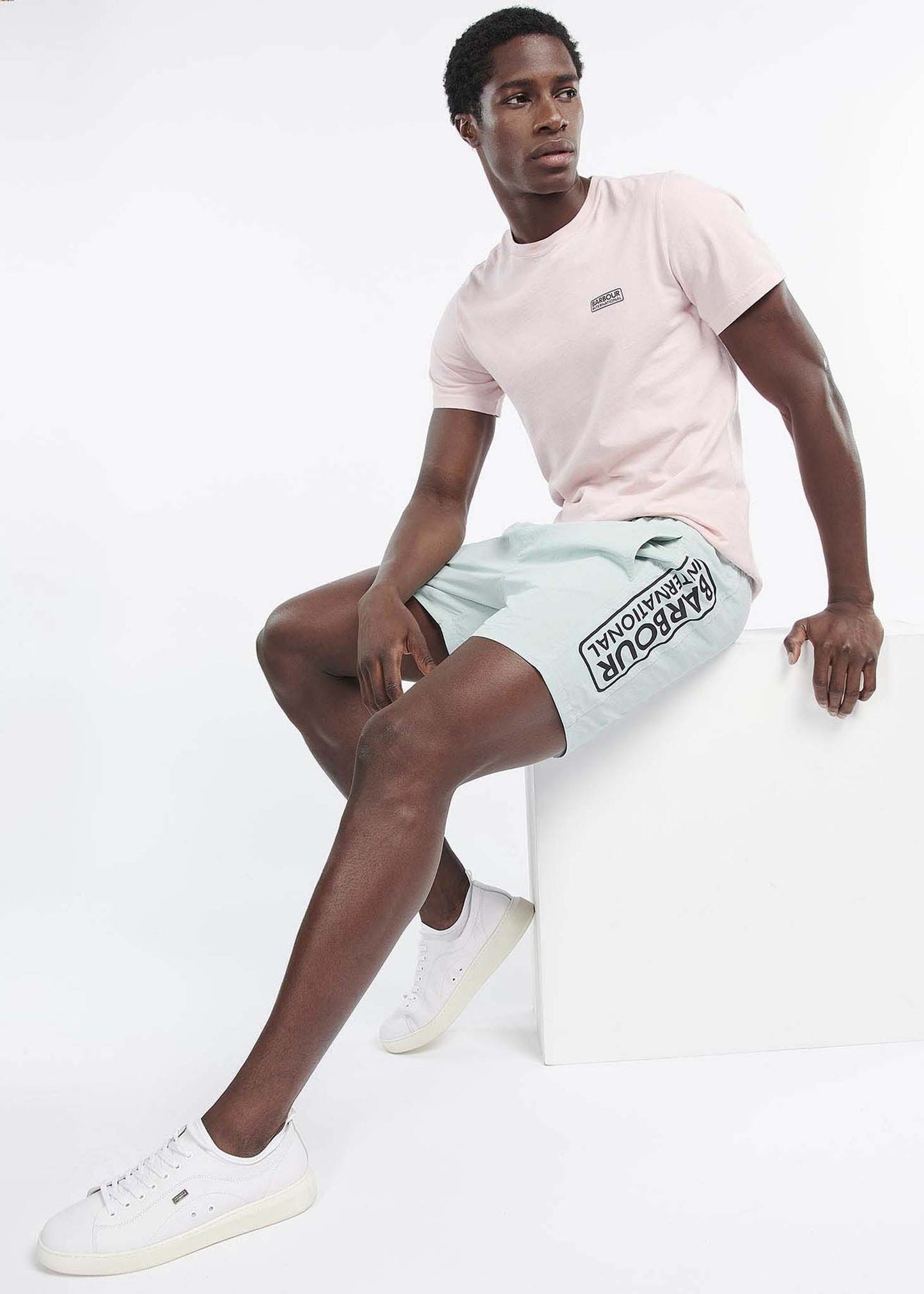 Barbour International Zwembroeken Large logo swim short- pastel spruce