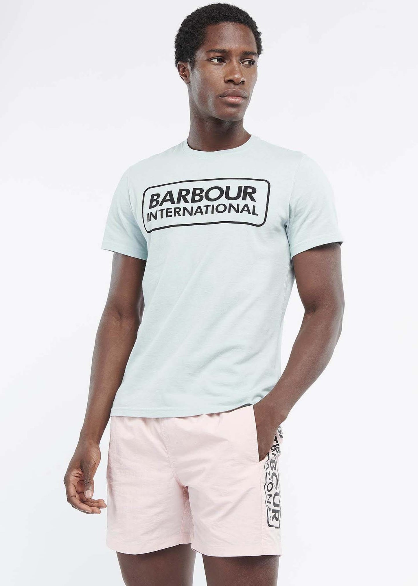 Barbour International Zwembroeken Large logo swim short- pink cinder