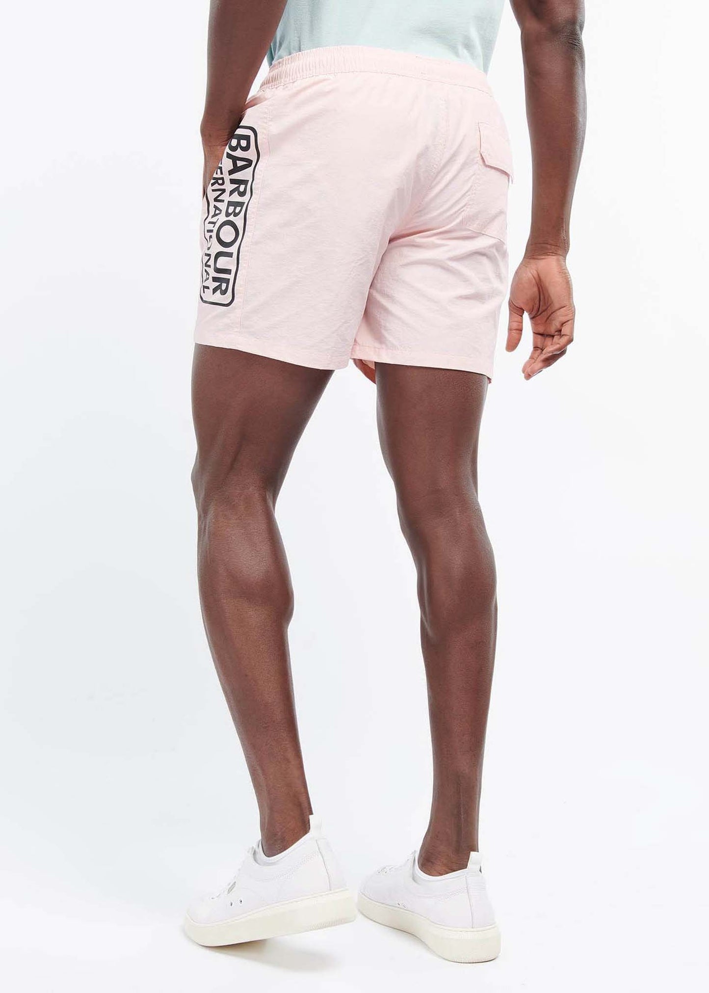 Barbour International Zwembroeken Large logo swim short- pink cinder