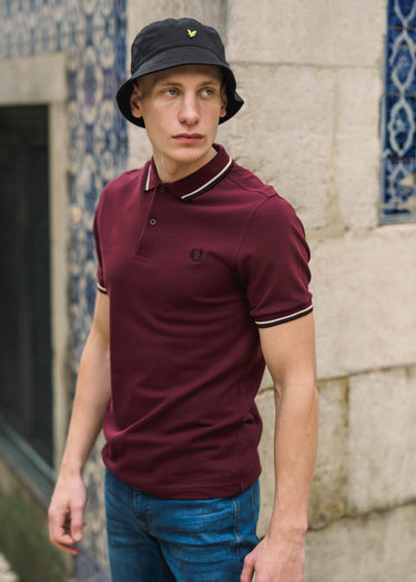 Fred Perry Polo's Twin tipped fred perry shirt - oxblood ecru black