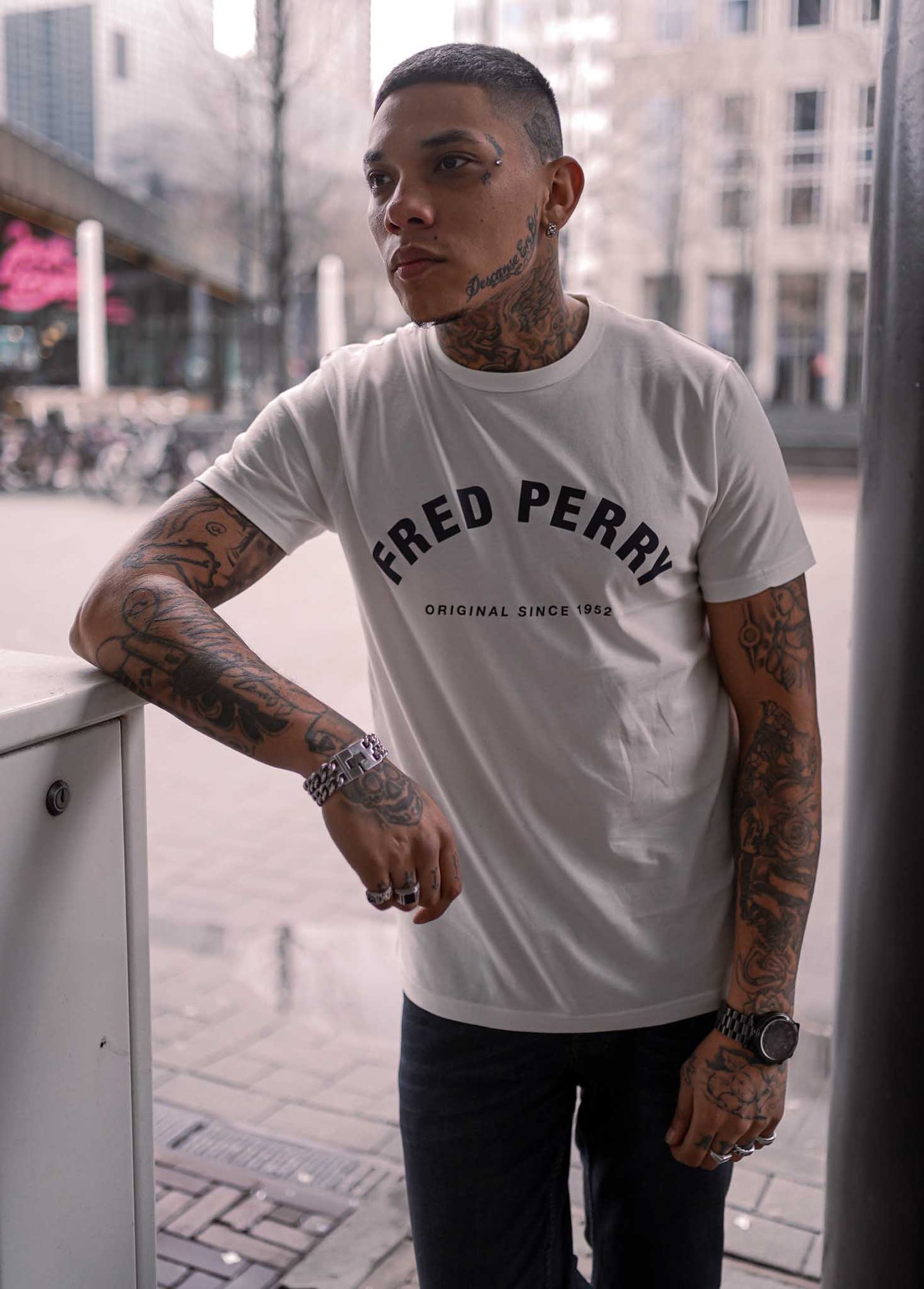 Fred Perry T-shirts Arch branded t-shirt - snow white