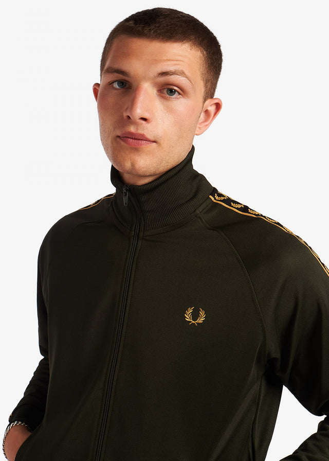 Fred Perry Vesten Gold tape track jacket - hunting green