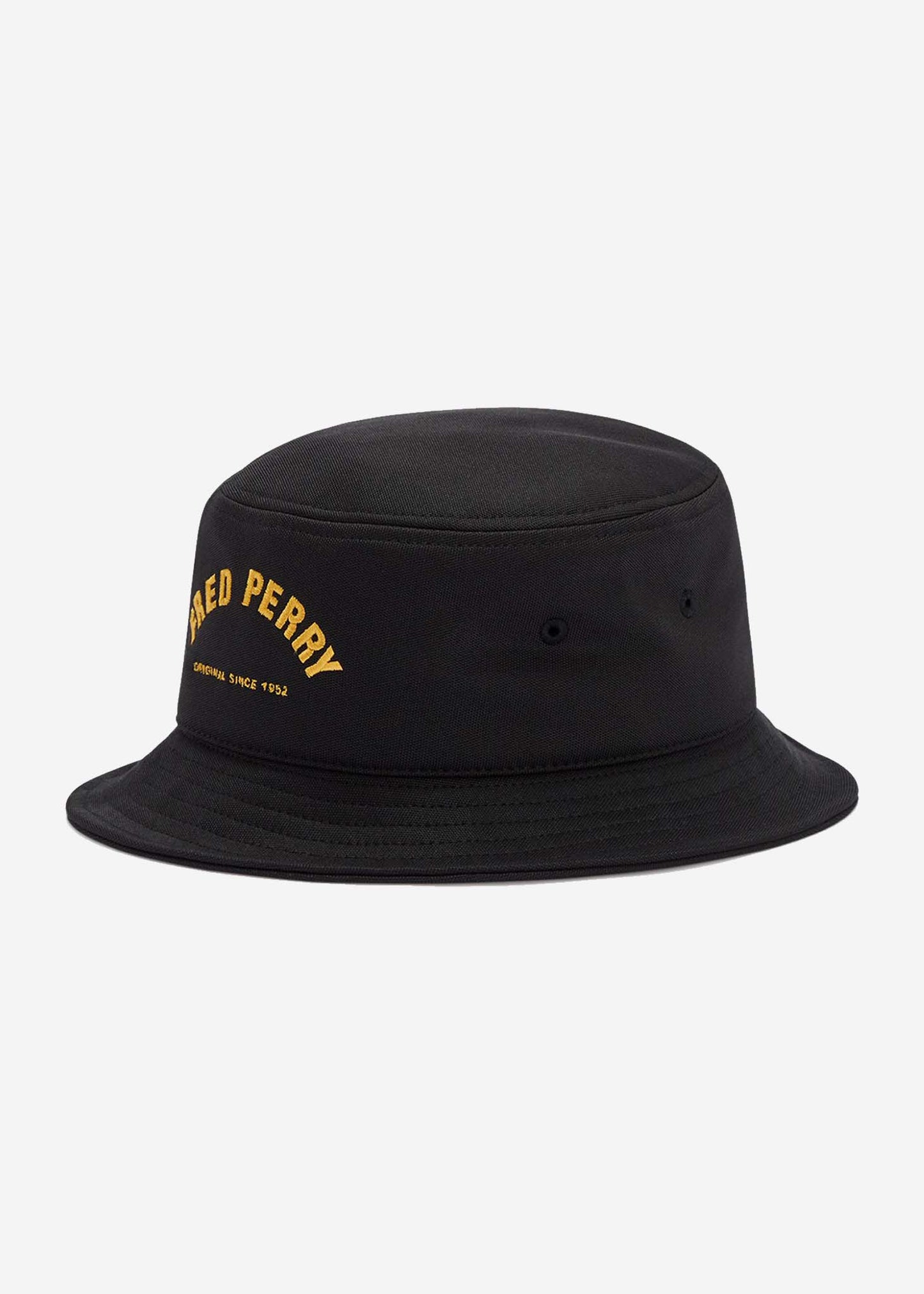 Fred Perry Bucket Hats Arch branded tricot bucket hat - black