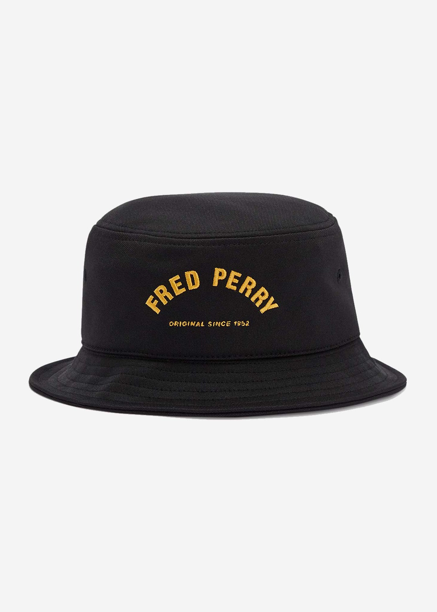 Fred Perry Bucket Hats Arch branded tricot bucket hat - black