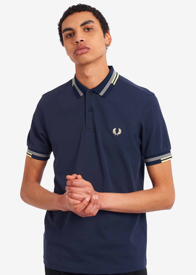 Fred Perry Polo's Abstract tipped polo shirt - dark airforce