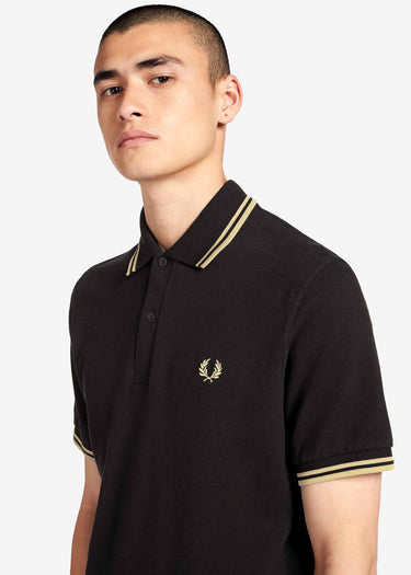 Fred Perry Polo's Twin tipped fred perry shirt - black champagne