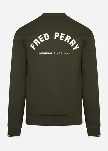 Fred Perry Truien  Fred Perry embroidered sweat - hunting green