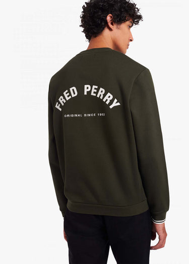 Fred Perry Truien  Fred Perry embroidered sweat - hunting green