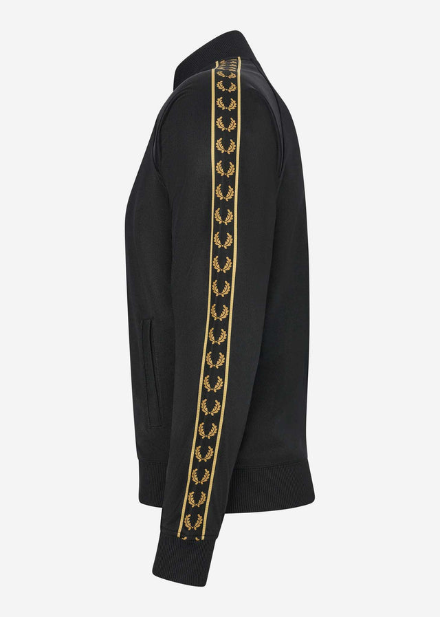 Fred Perry Vesten Gold tape bomber track jacket - black