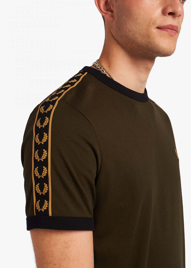 Fred Perry T-shirts Gold taped ringer t-shirt - hunting green