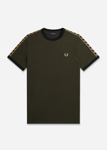 Fred Perry T-shirts Gold taped ringer t-shirt - hunting green