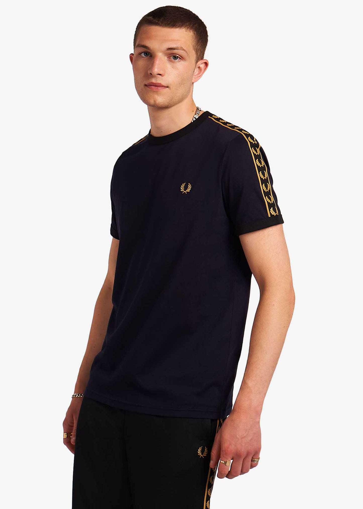 Fred Perry T-shirts Gold taped ringer t-shirt - navy