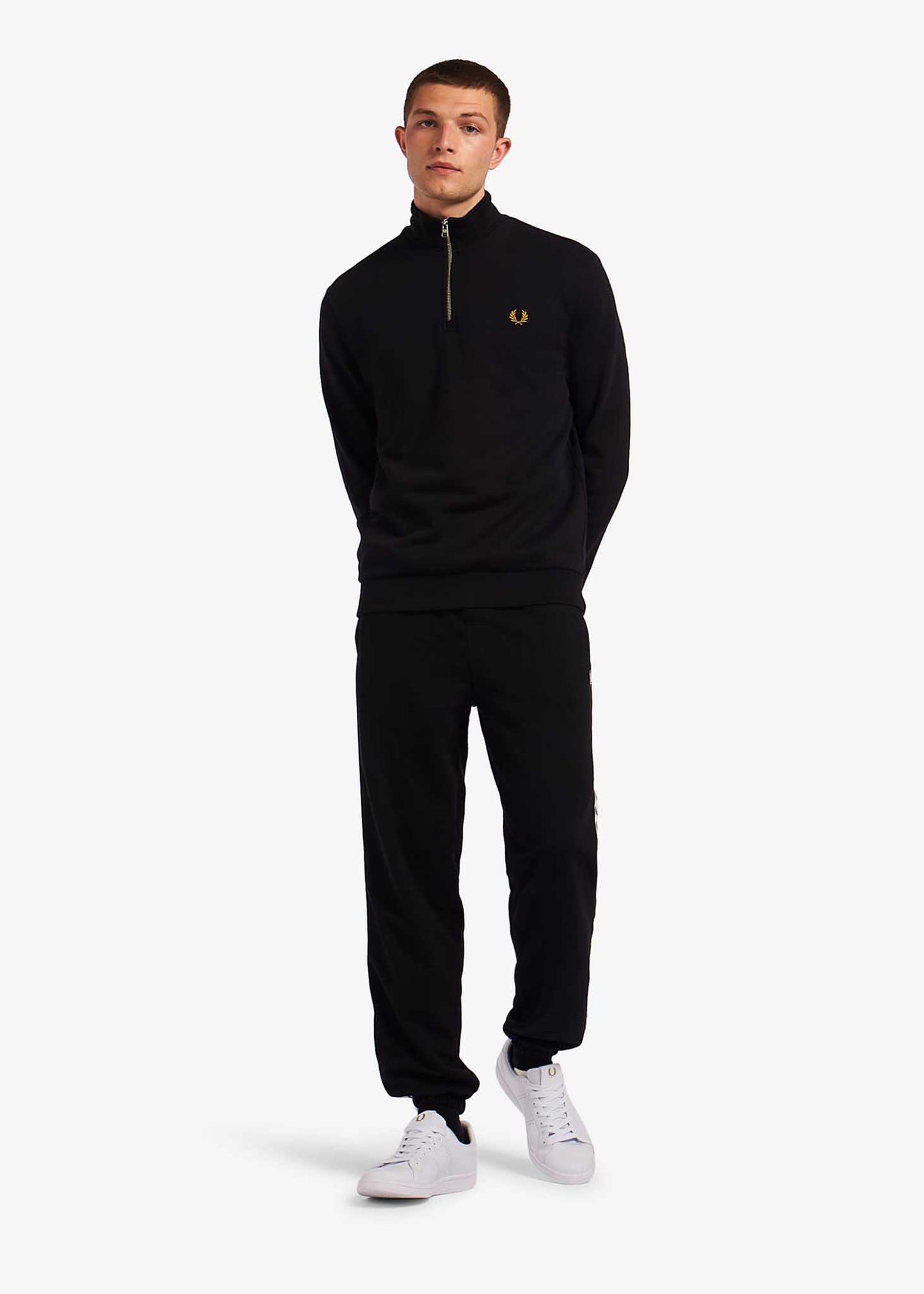 Fred Perry Truien Half zip sweatshirt - black