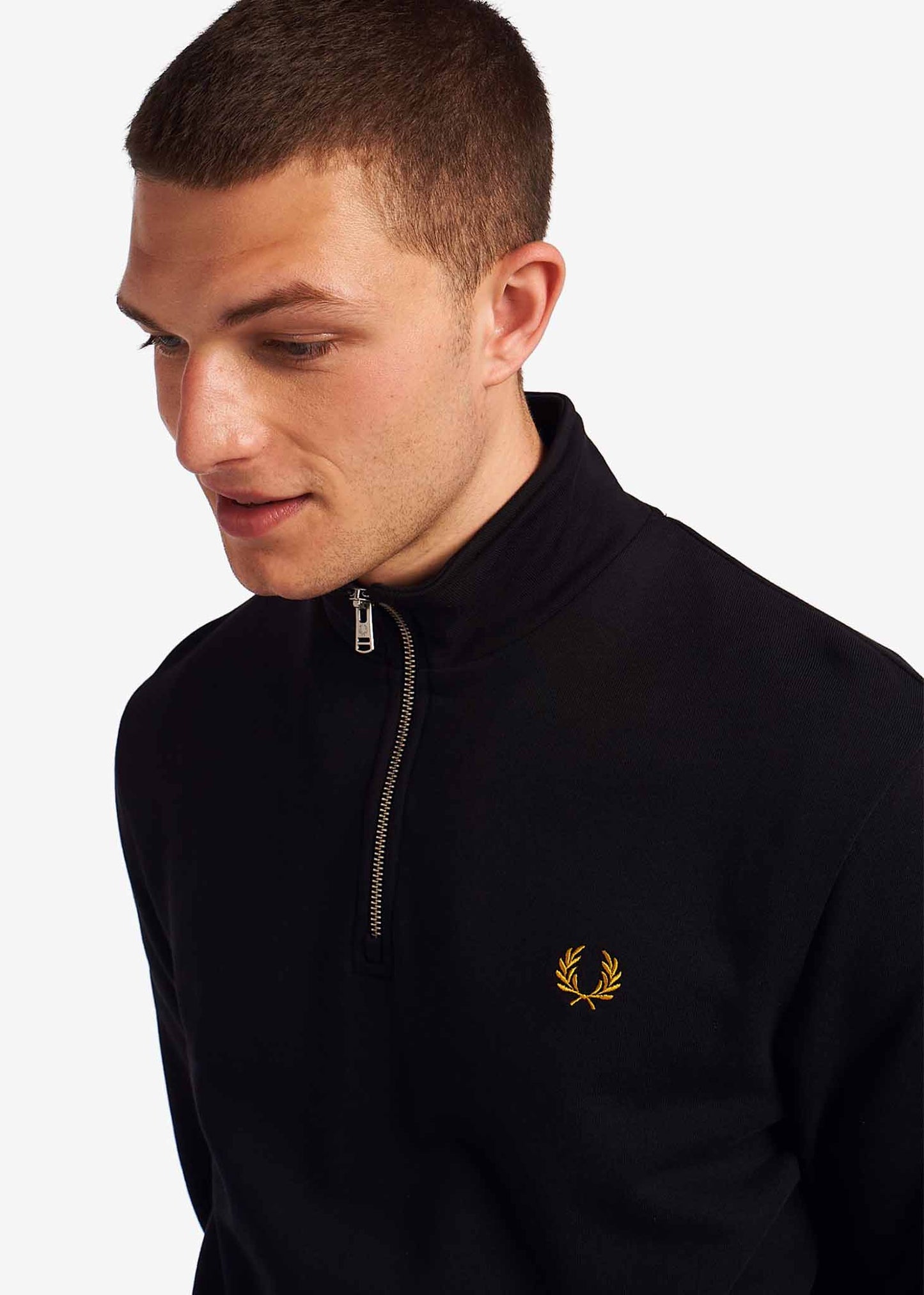 Fred Perry Truien Half zip sweatshirt - black