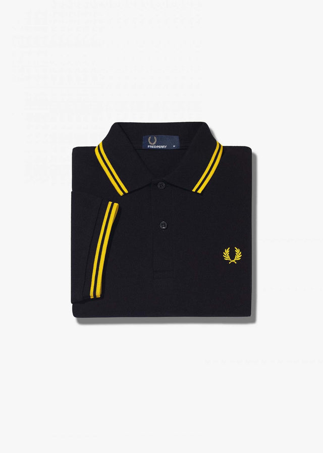 Fred Perry Polo's Twin tipped aw polo - black / new yellow