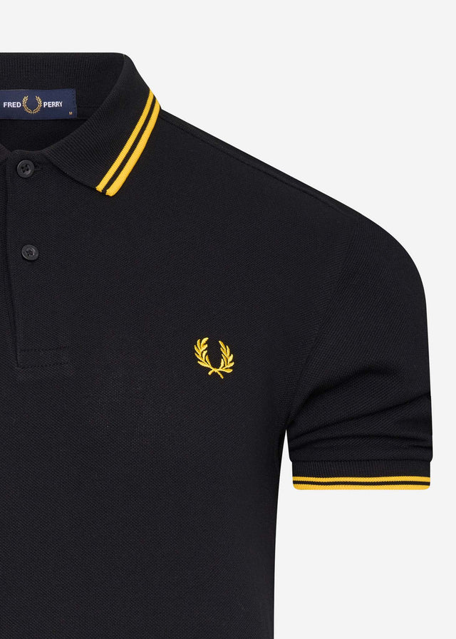 Fred Perry Polo's Twin tipped aw polo - black / new yellow