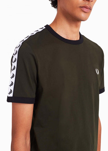 Fred Perry T-shirts Taped ringer aw t-shirt - hunting green