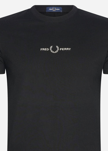 Fred Perry T-shirts Embroidered t-shirt - black