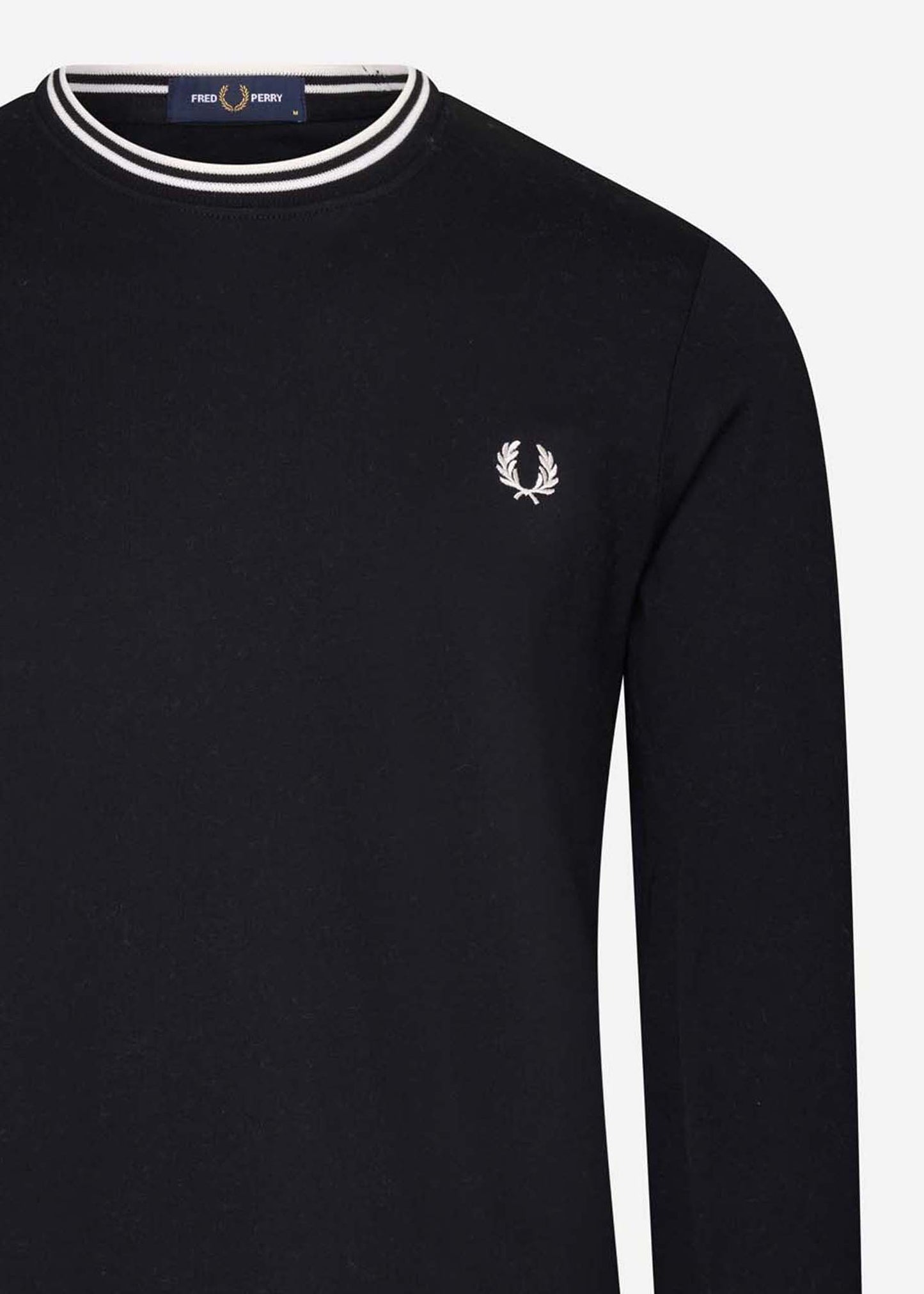 Fred Perry Longsleeve Tees Twin tipped longsleeve tee- black
