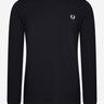 Fred Perry Longsleeve Tees Twin tipped longsleeve tee- black