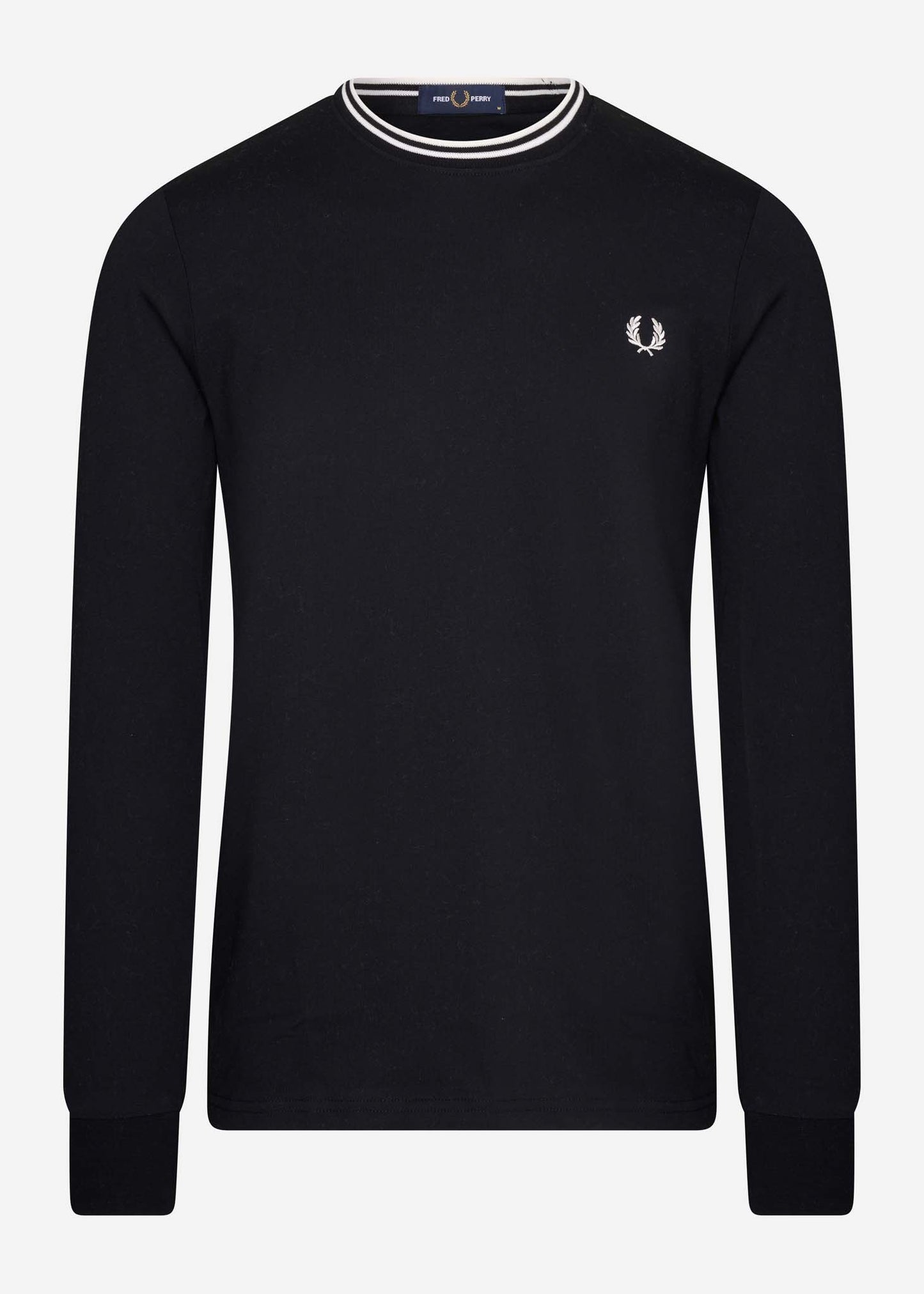 Fred Perry Longsleeve Tees Twin tipped longsleeve tee- black