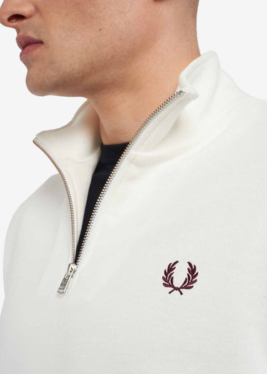Fred Perry Truien  Half zip sweatshirt - snow white