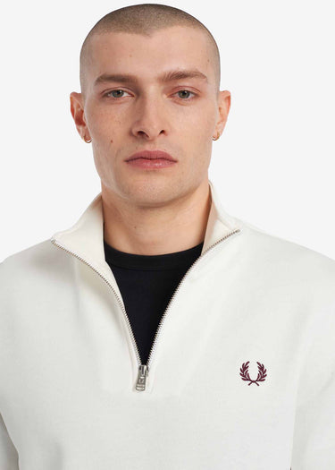 Fred Perry Truien  Half zip sweatshirt - snow white