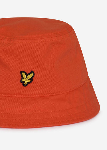Lyle & Scott Bucket Hats Cotton twill bucket hat - burnt orange