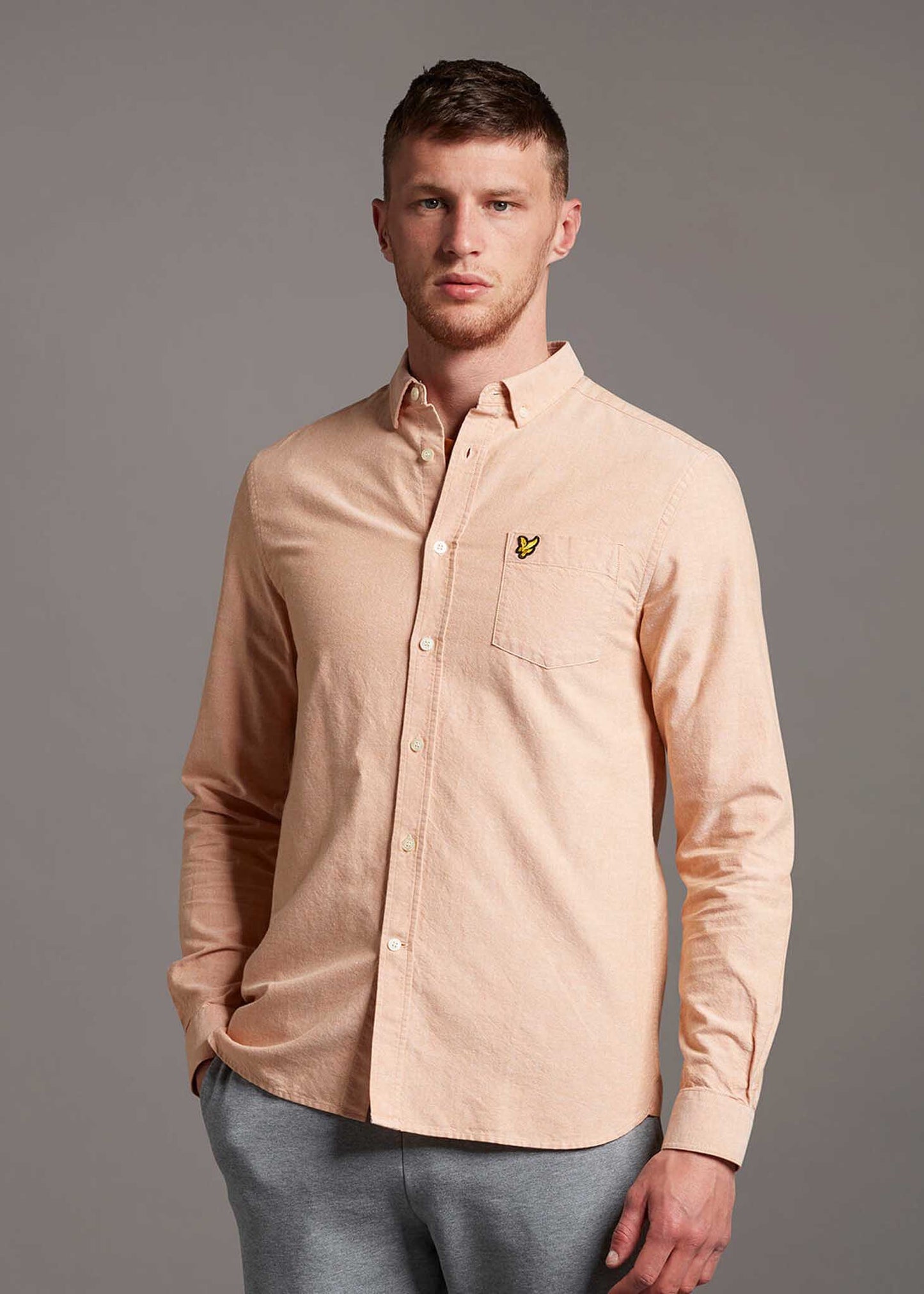 Lyle & Scott Overhemden Oxford shirt - sunflower white