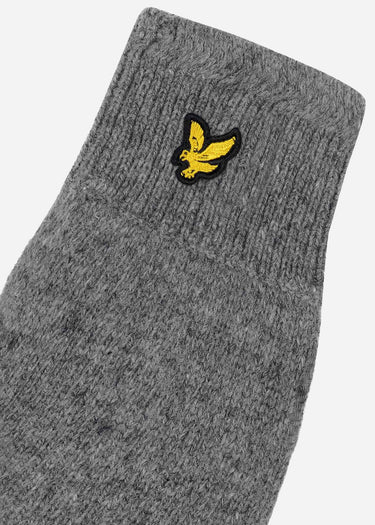 Lyle & Scott Handschoenen Racked rib gloves - mid grey marl