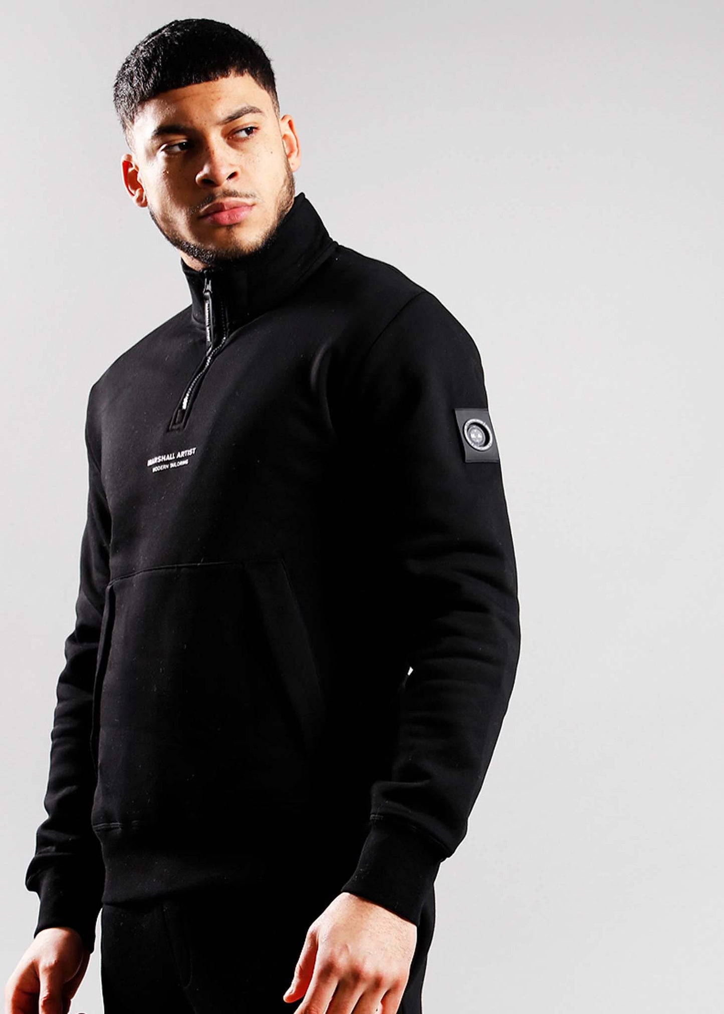 Marshall Artist Truien Siren 1/4 zip sweat - black