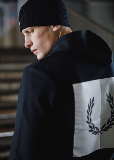 Fred Perry Hoodies Laurel wreath hooded sweat - black