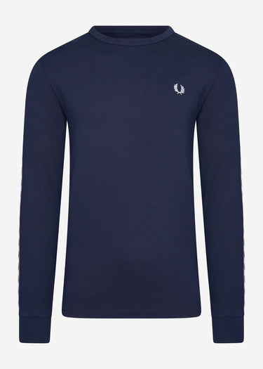 Fred Perry Longsleeve Tees Taped longsleeve tee - carbon blue