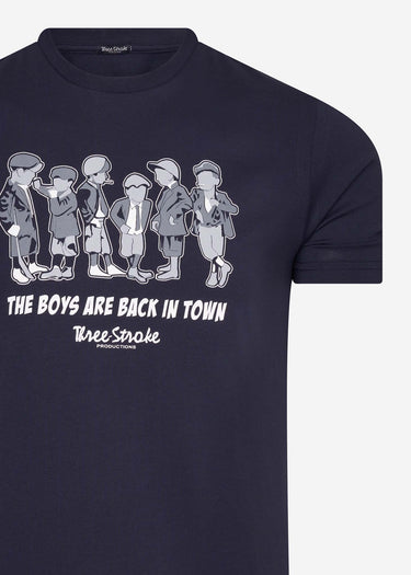 Three Stroke T-shirts Boys - navy