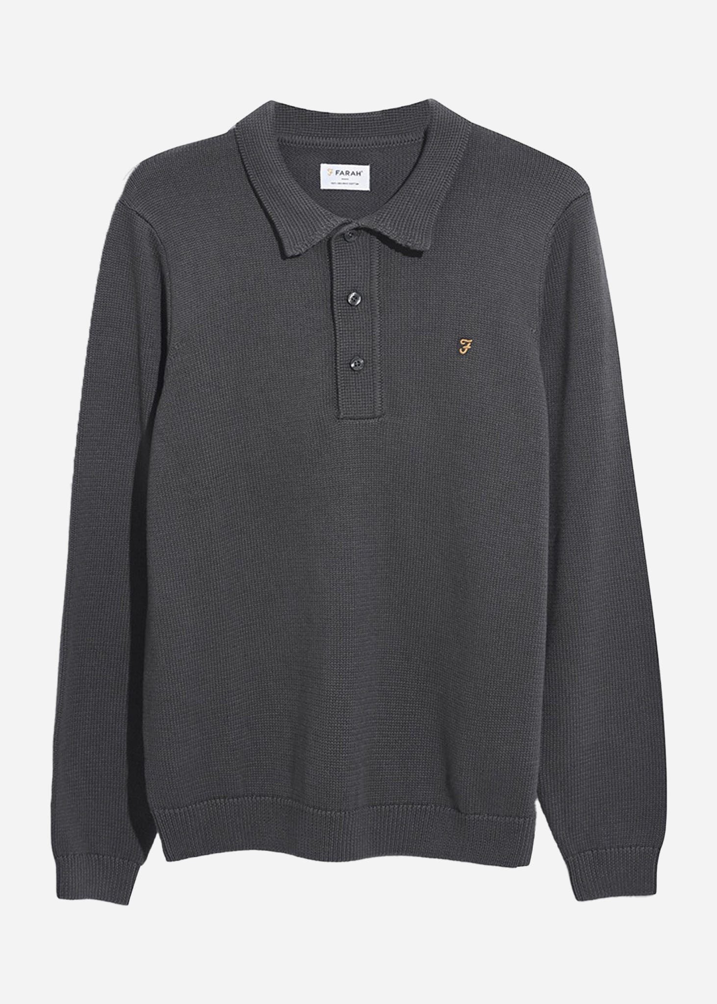 Farah Polo's  Sweater hamlet knit ls polo - charcoal 