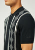 Ben Sherman Polo's  Argyle jacquard polo - black 