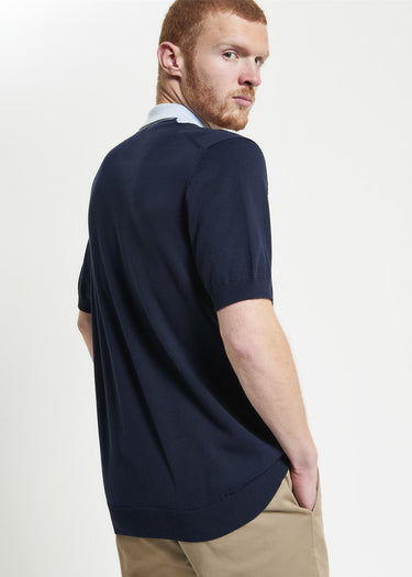 Ben Sherman Polo's Textured block stripe polo - dark navy