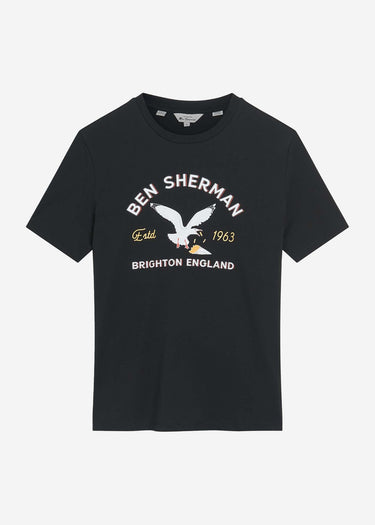 Ben Sherman T-shirts Brighton seagull - black