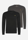 Lyle & Scott Truien 2 Pack crew neck sweatshirt - jet black - gunmetal