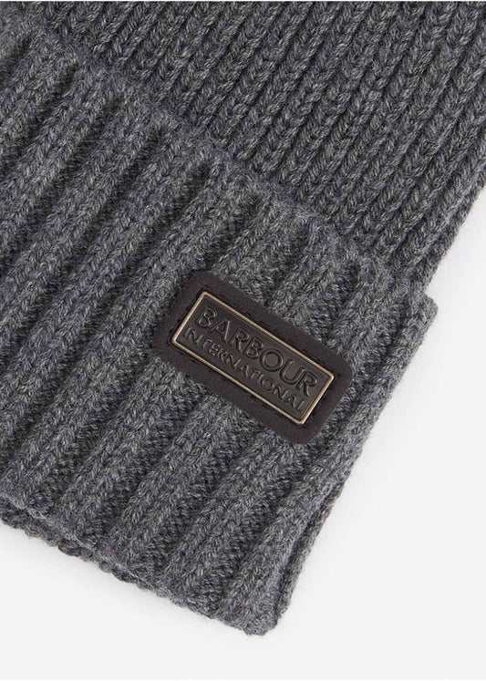 Barbour International Mutsen  Chester beanie hat - charcoal grey 