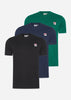 Fila T-shirts  3 pack ledge tee - Blue - Black - Aventurine 