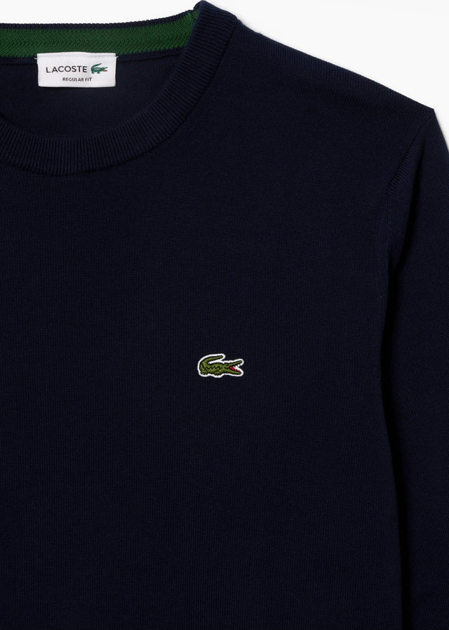 Lacoste Truien Regular fit crew neck sweater - navy blue