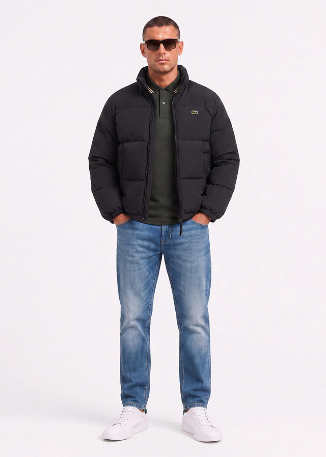 Lacoste Jassen Water-repellent packable hood down jacket - black