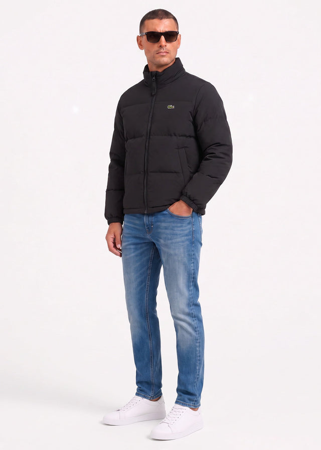 Lacoste Jassen Water-repellent packable hood down jacket - black