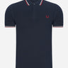 Fred Perry Polo's  Twin tipped fred perry shirt - navy snow white burnt red 